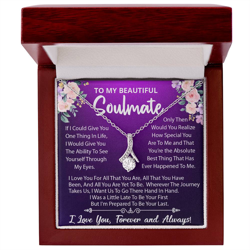 To My Beautiful Soulmate, Your The Best Thing That Ever Happened To Me, Alluring Beauty Necklace Message Card