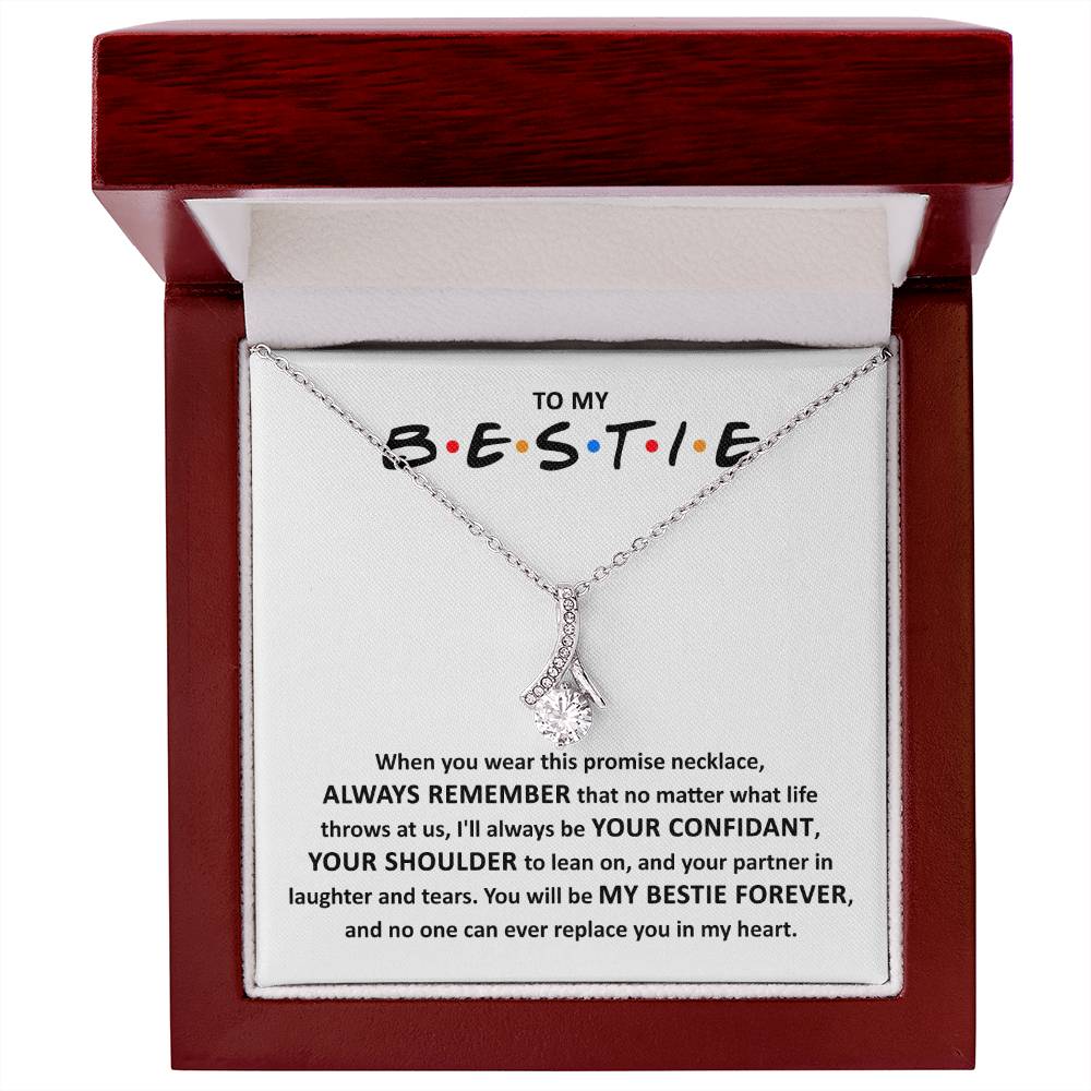 To My Bestie Gift, Bestie Christmas Gift, No One Can Replace You, Alluring Beauty Necklace Message Card