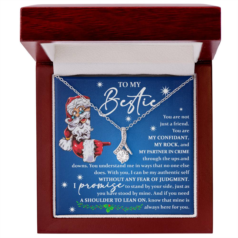 To My Bestie Gift, You Are Not Just A Friend, No One Can Replace You, Alluring Beauty Necklace Message Card