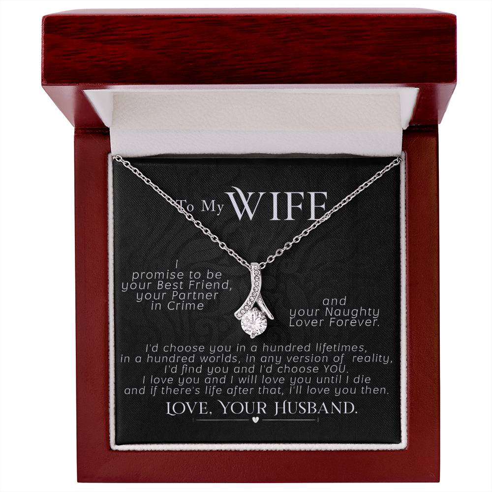 To My Wife, I Promise To Be, Love Your Husband, Love Knot Necklace Gift For Wife