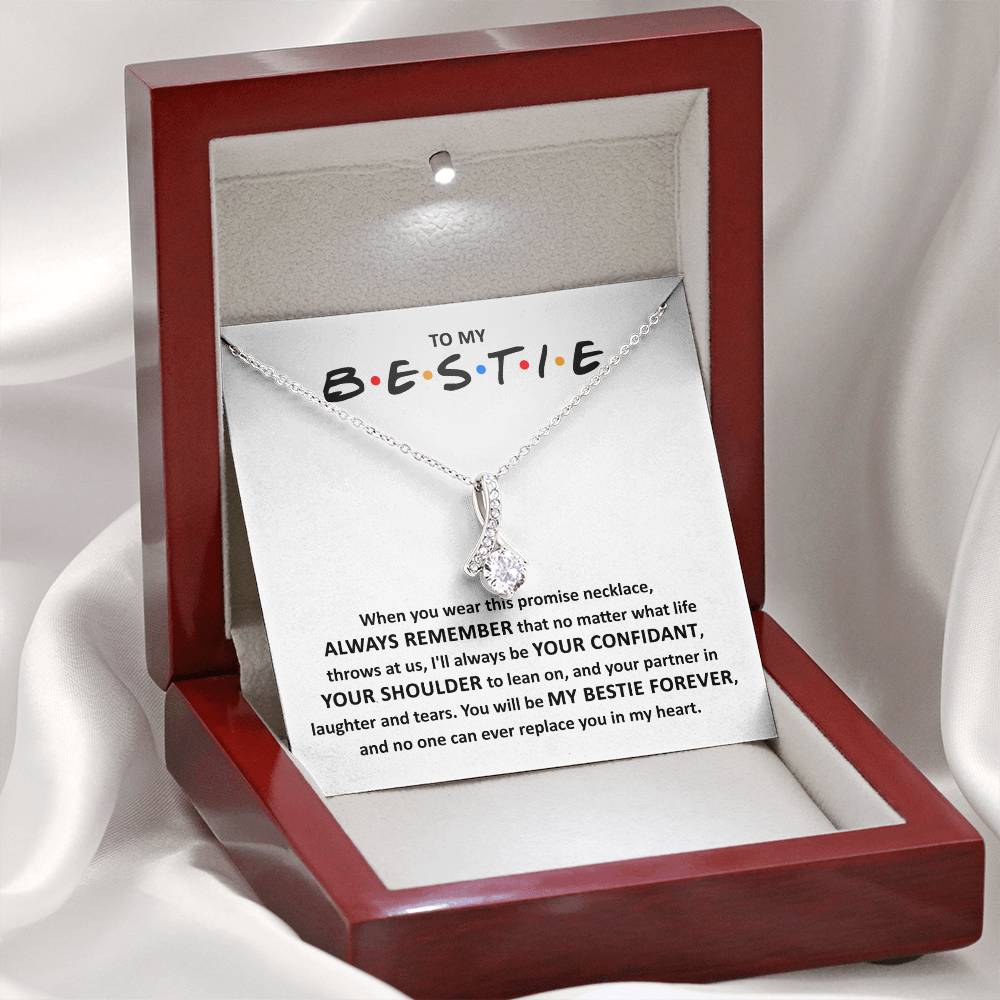 To My Bestie Gift, Bestie Christmas Gift, No One Can Replace You, Alluring Beauty Necklace Message Card