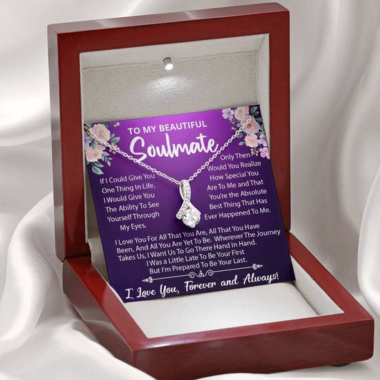 To My Beautiful Soulmate, Your The Best Thing That Ever Happened To Me, Alluring Beauty Necklace Message Card