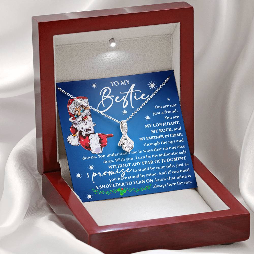 To My Bestie Gift, You Are Not Just A Friend, No One Can Replace You, Alluring Beauty Necklace Message Card