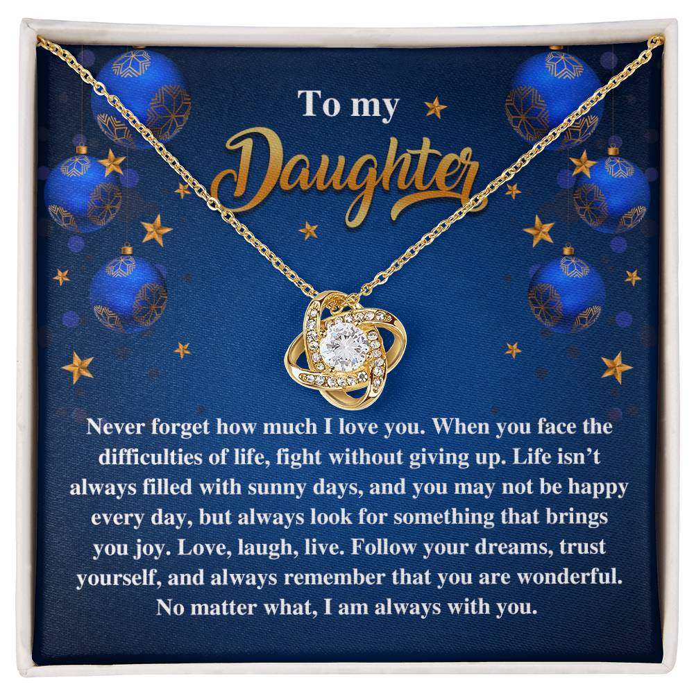 To My Daughter, Always Remember That You Are Wonderful, Love Knot Necklace, Gift For Daughter