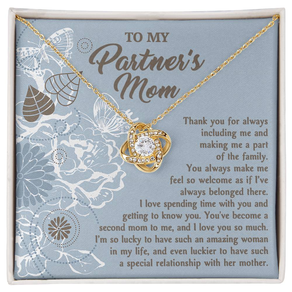 To My Partner's Mom, Part Of The Family, Love Knot Necklace