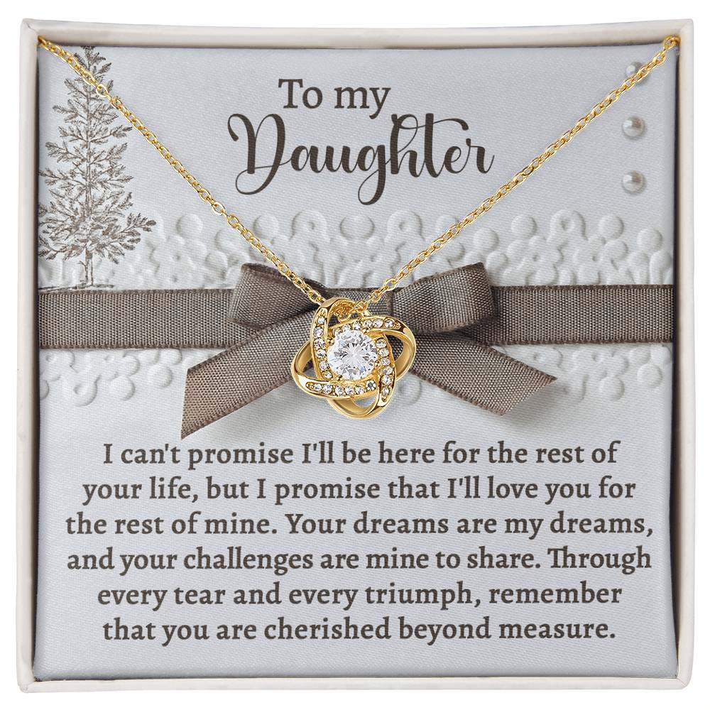 To My Daughter, Remember That You Are Cherished Beyond Measure, Love Knot Necklace, Gift For Daughter