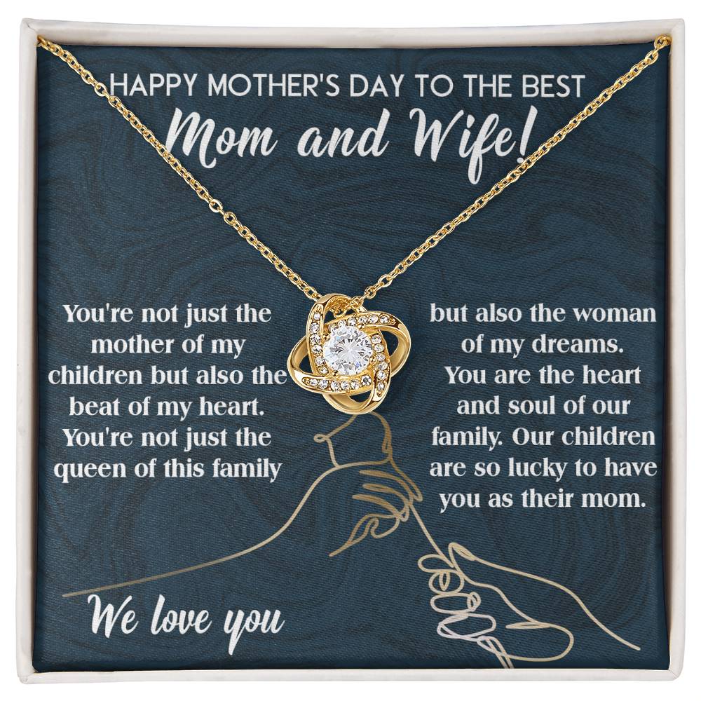 Happy Mother's Day To The Best Mom and Wife, Love Knot Necklace