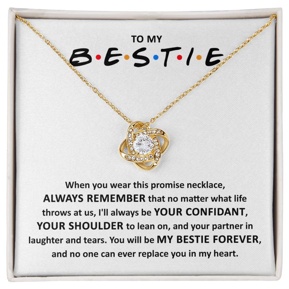 To My Bestie Gift, No One Can Replace You, Bestie Christmas Gift, Love Knot Necklace Message Card