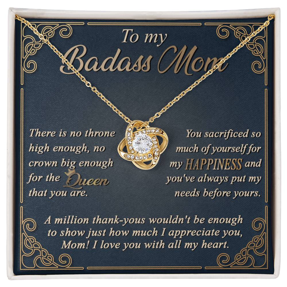 To My Badass Mom, I Love You With All My Heart, Love Knot Necklace