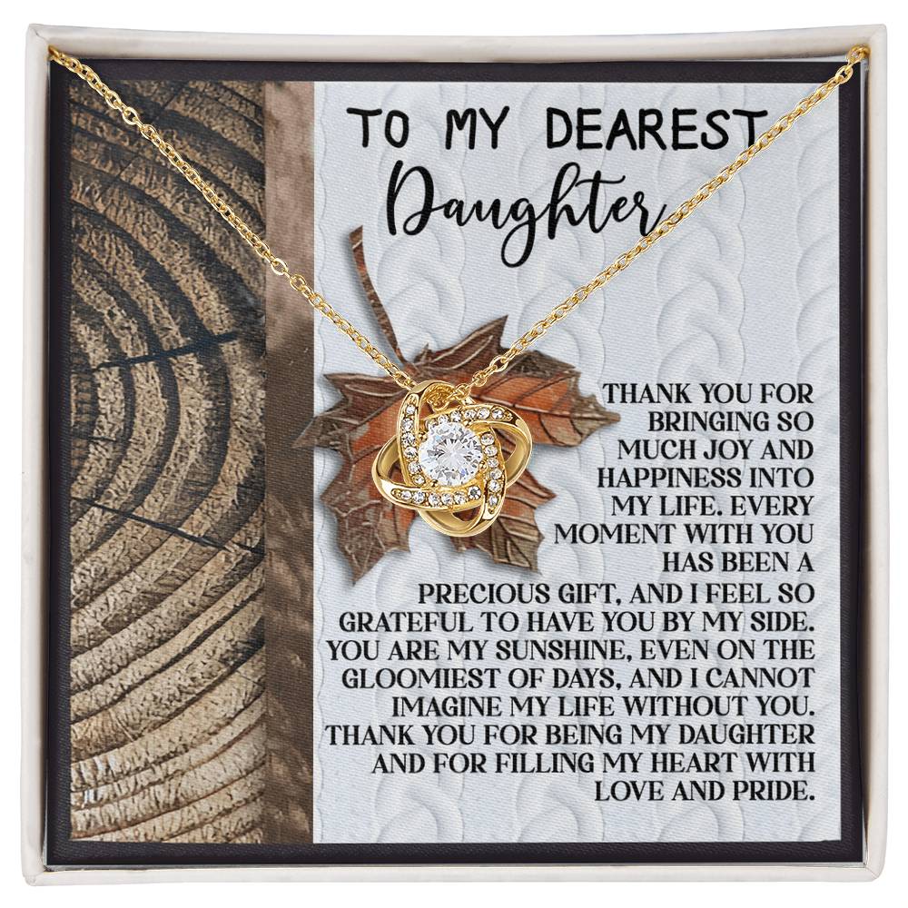 To My Daughter, You Are My Sunshine, Love Knot Necklace, Gift For Daughter