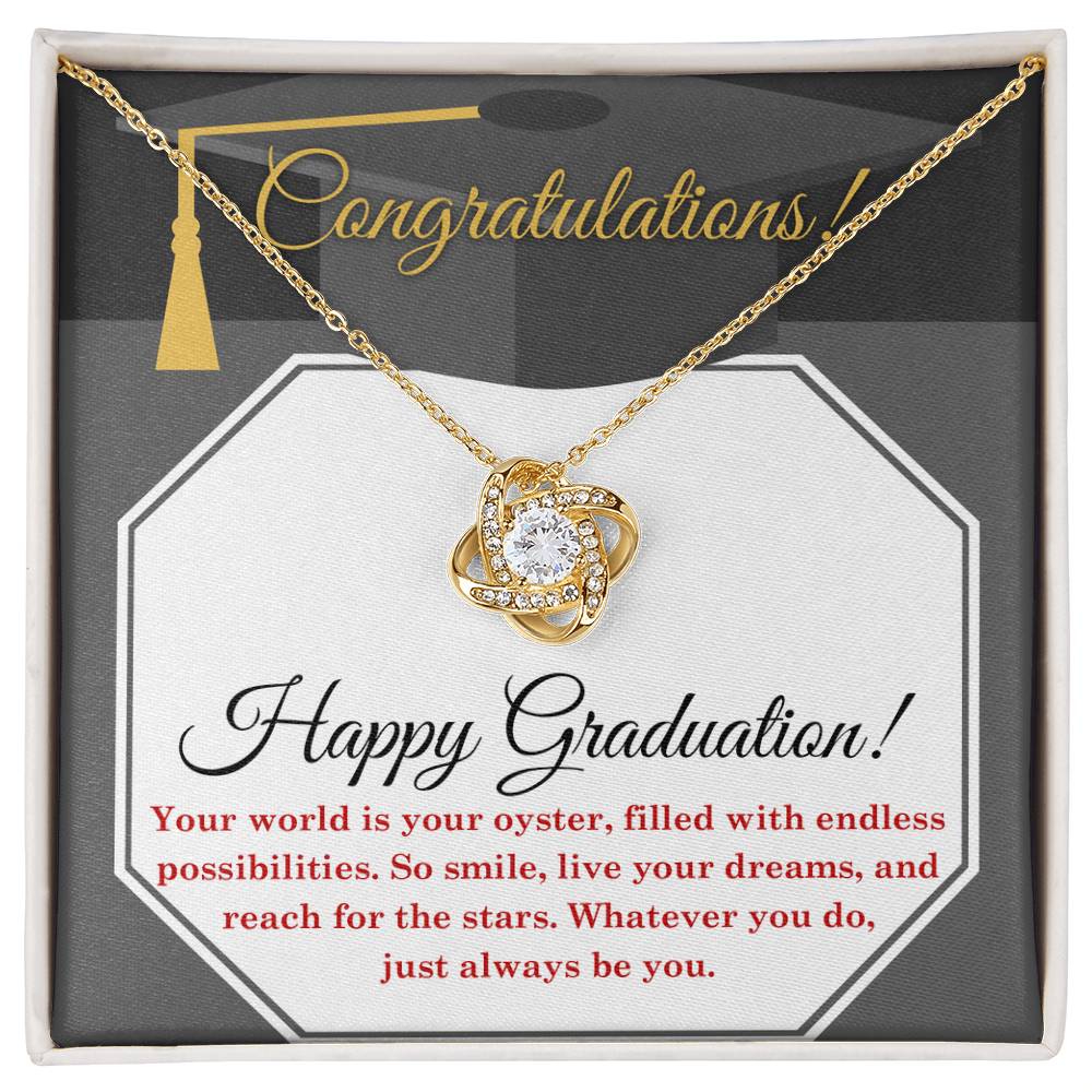 Happy Graduation, Whatever You Do Just Always Be You, Love Knot Necklace