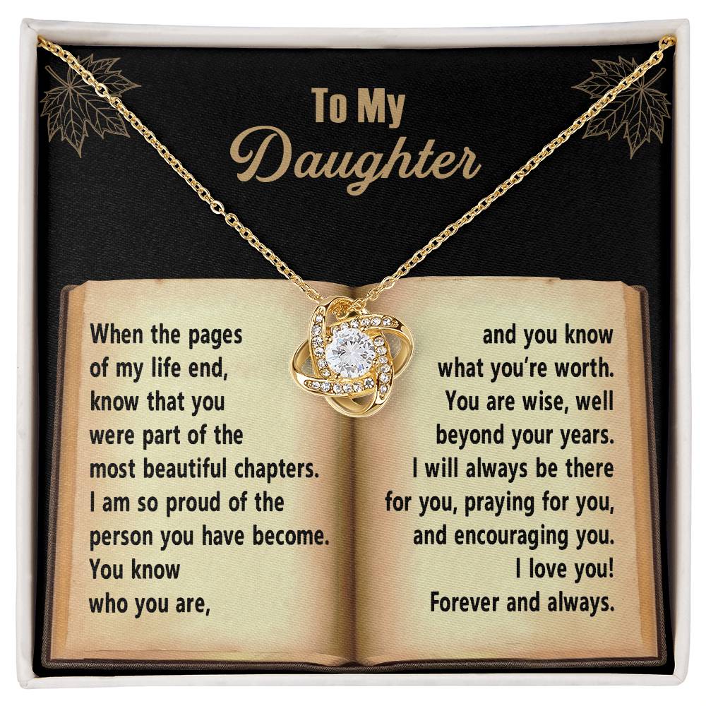 To My Daughter, So Proud Of You, Love Knot Necklace, Gift For Daughter