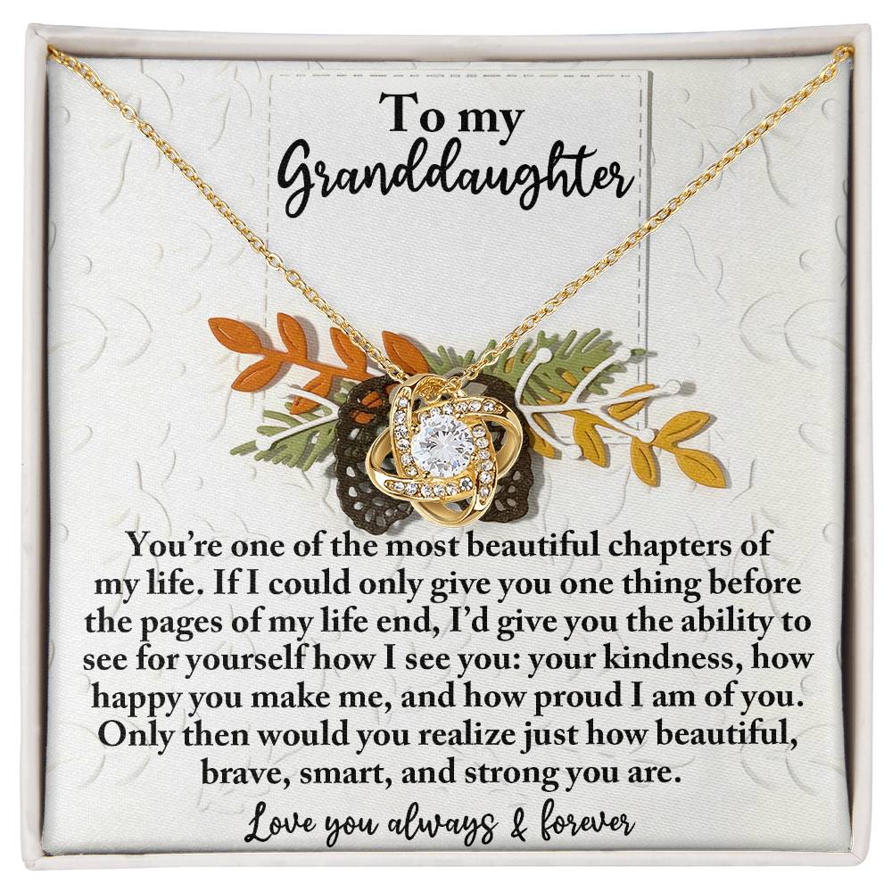 To My Granddaughter, If I Could Only Give You One Thing, Love Knot Necklace, Gift For Granddaughter