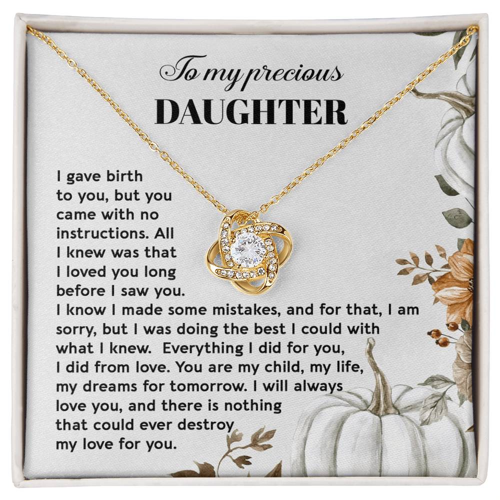 To My Daughter, Everything I Did, I Did From Love, Love Knot Necklace, Gift For Daughter