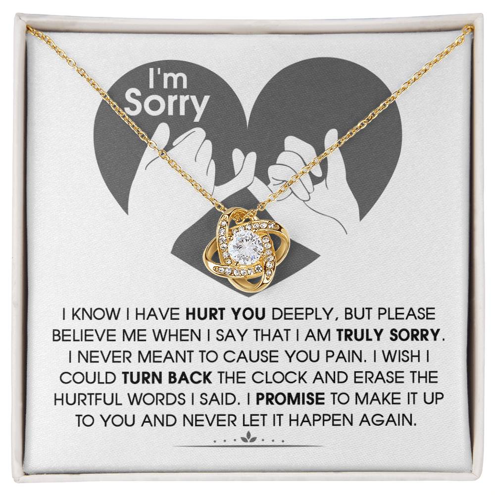 Gift For Her, Im Truly Sorry, I Promise To Make It Up To You, Love Knot Necklace