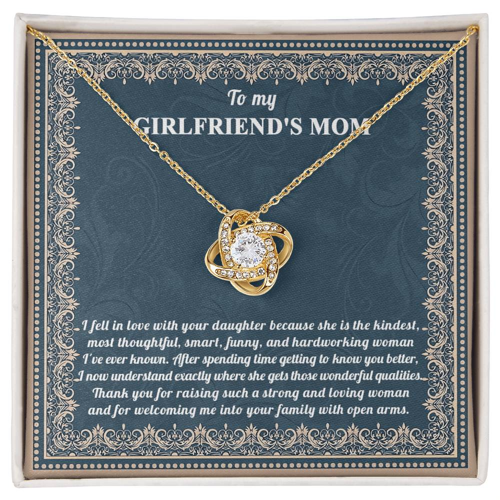 To My Girlfriend's Mom, With Open Arms, Love Knot Necklace