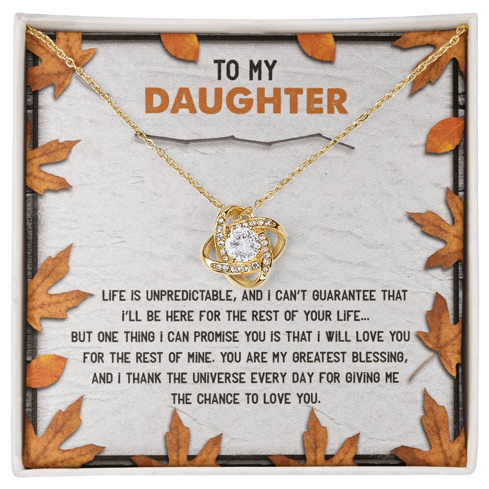 To My Daughter, You Are My Greatest Blessing, Love Knot Necklace, Gift For Daughter