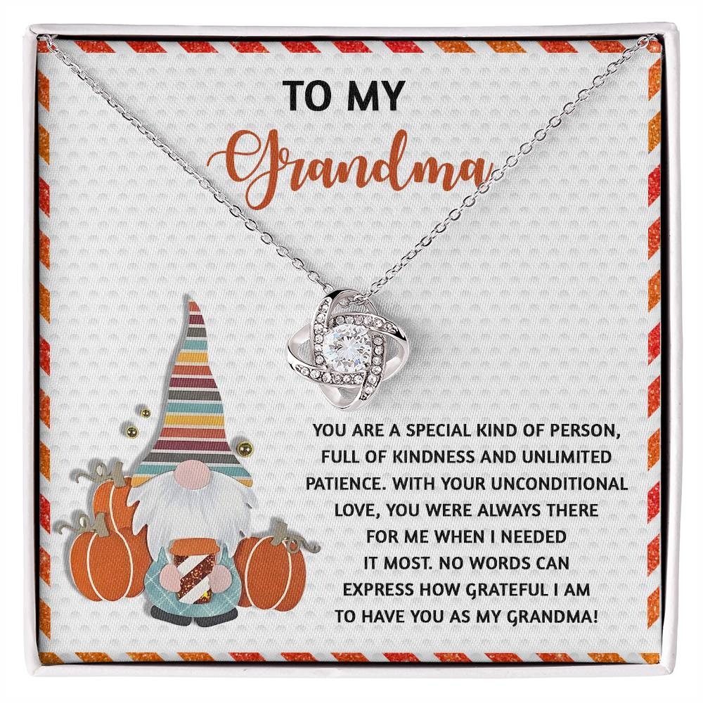 To My Grandma, No Words Can Express How Grateful I Am To Have You As My Grandma, Love Knot Necklace, Gift For Daughter