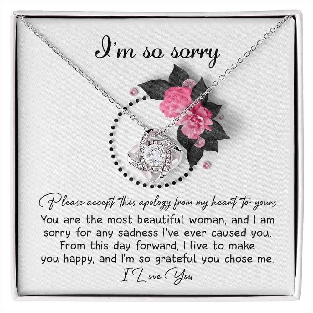 Gift For Her, Im So Sorry, Please Accept My Apology, Love Knot Necklace