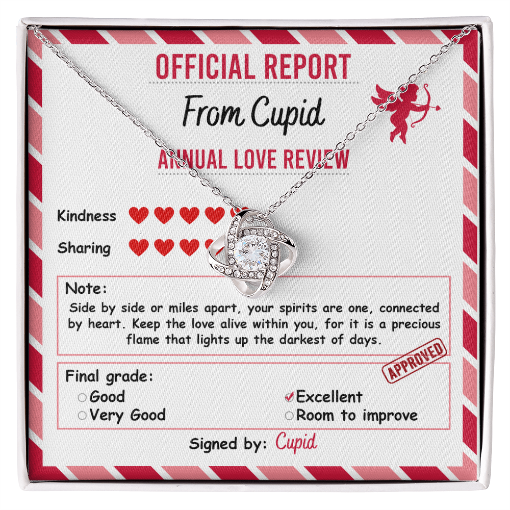 To My Soulmate, Official Report From Cupid - Annual Love Review, Love Knot Necklace, Valentines Gift For Her