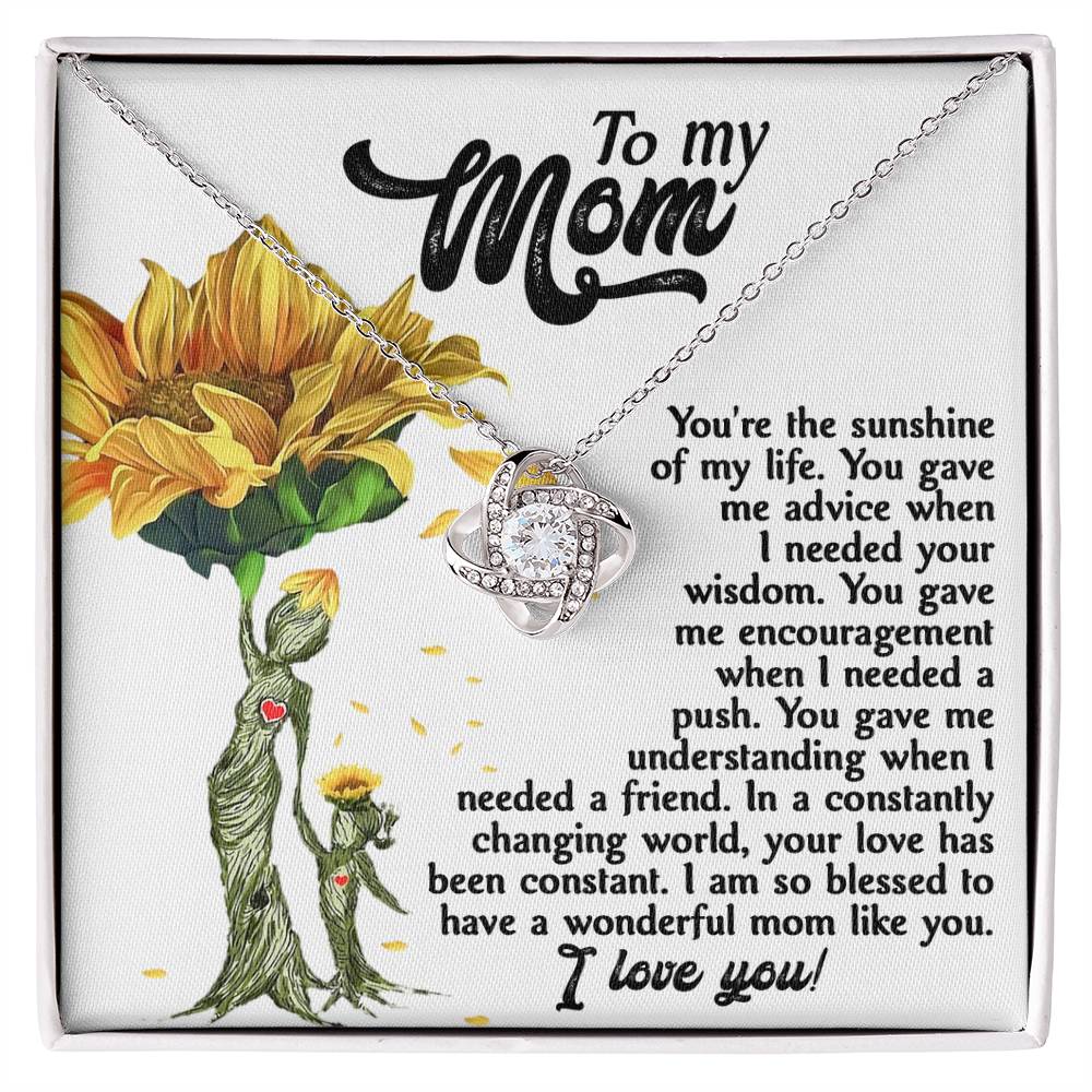 To Mom, Your The Sunshine Of My Life, Love Knot Necklace