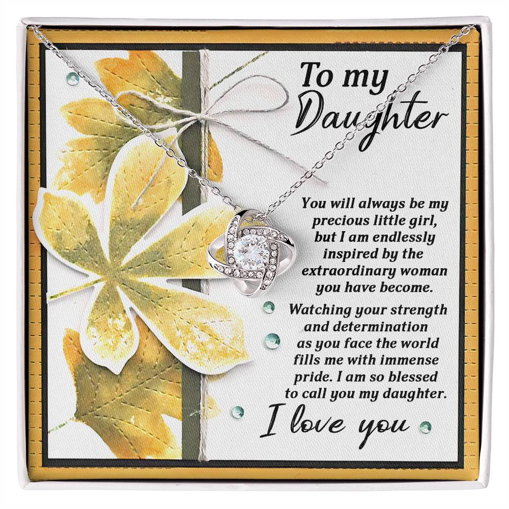 To My Daughter, You Will Always Be My Little Girl, Love Knot Necklace, Gift For Daughter