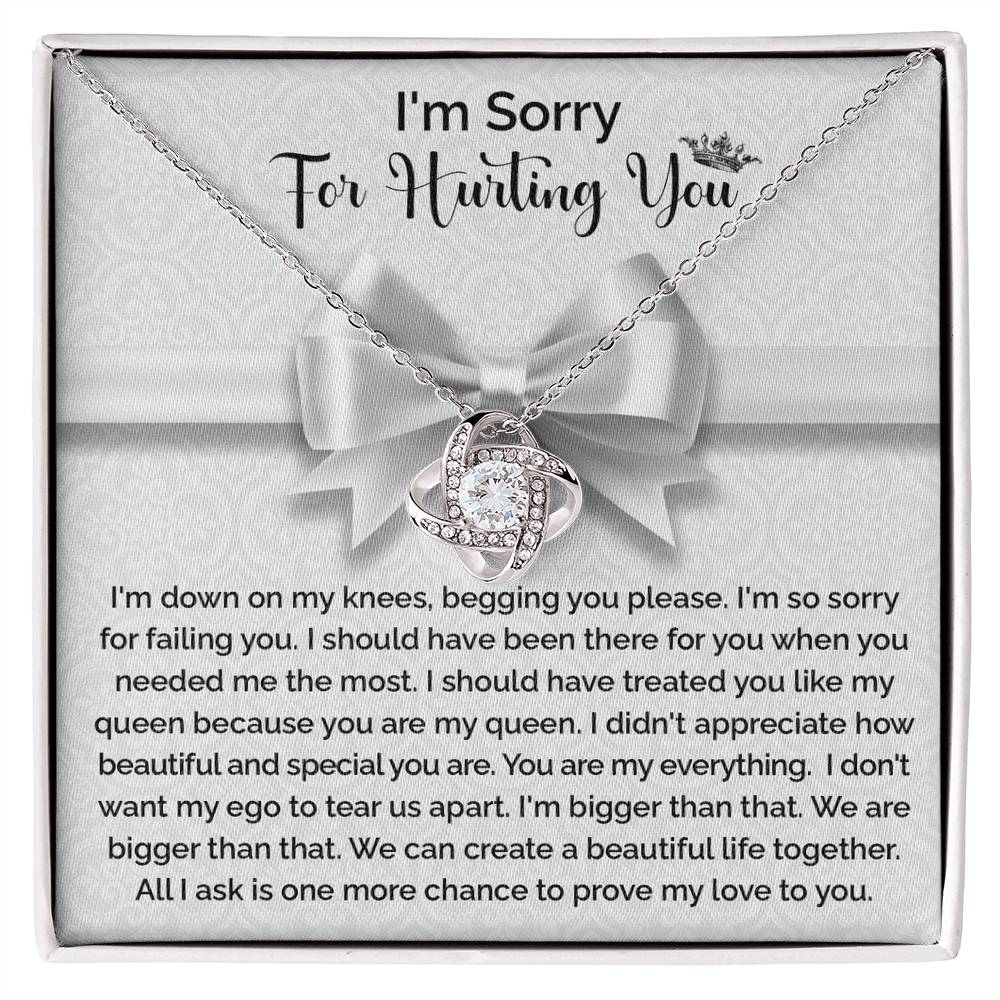 Gift For Her, Im Sorry For Hurting You, I Ask For One More Chance, Love Knot Necklace