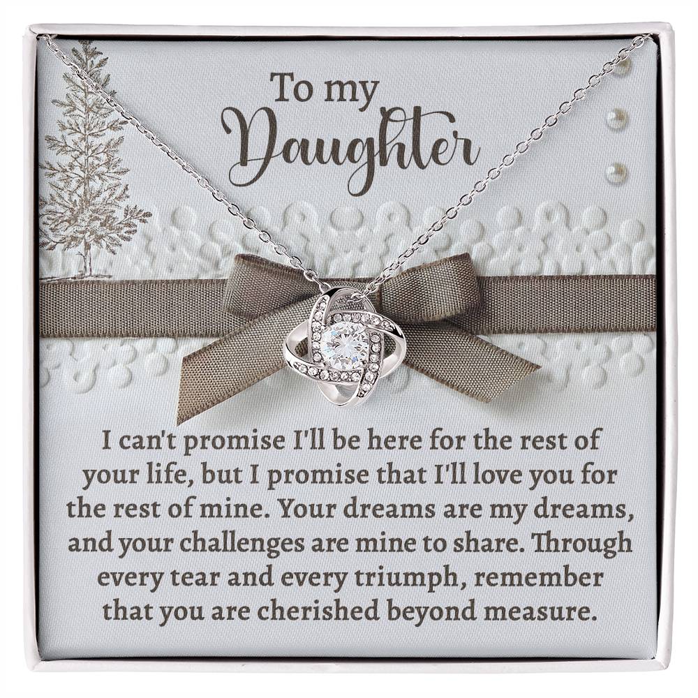 To My Daughter, Remember That You Are Cherished Beyond Measure, Love Knot Necklace, Gift For Daughter