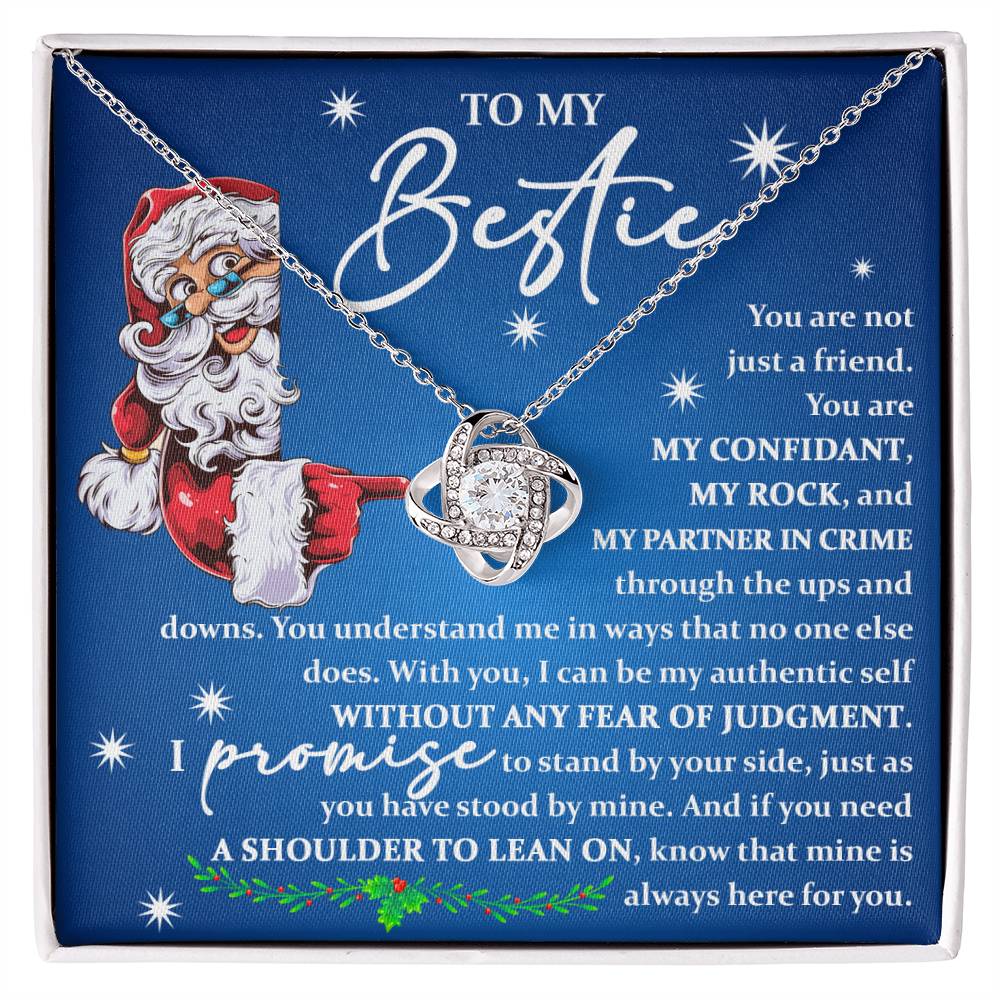 To My Bestie Gift, You Are Not Just A Friend, Bestie Christmas Gift, Love Knot Necklace Message Card