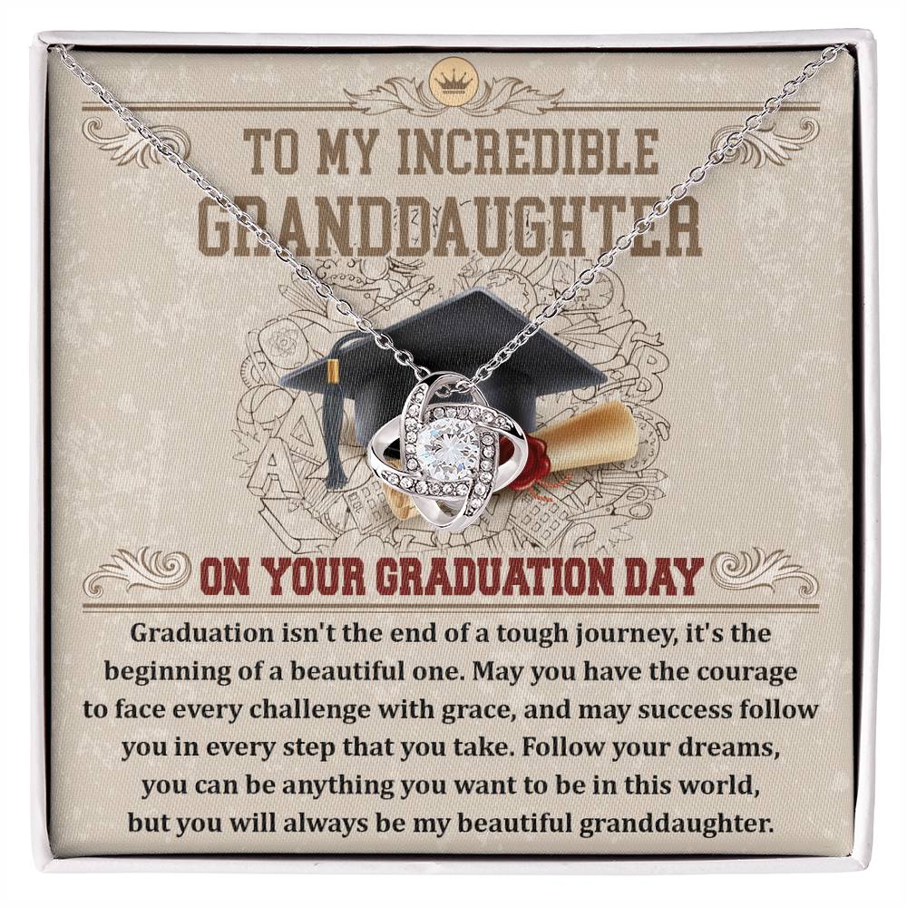To My Granddaughter, On Your Graduation Day, Love Knot Necklace