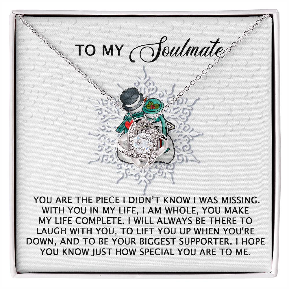 To My Soulmate, You Make My Life Complete, Love Knot Necklace, Christmas Gift For Her