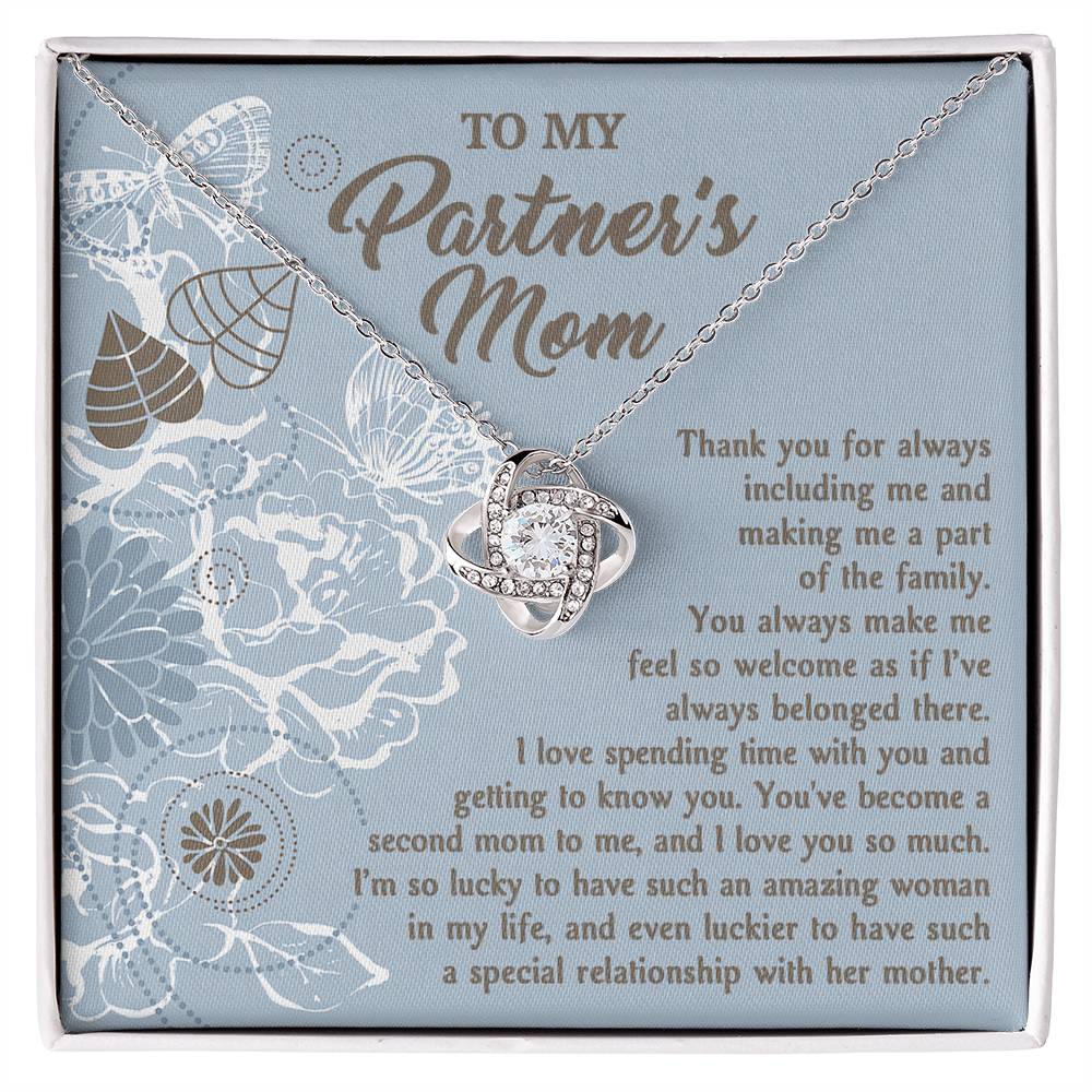 To My Partner's Mom, Part Of The Family, Love Knot Necklace