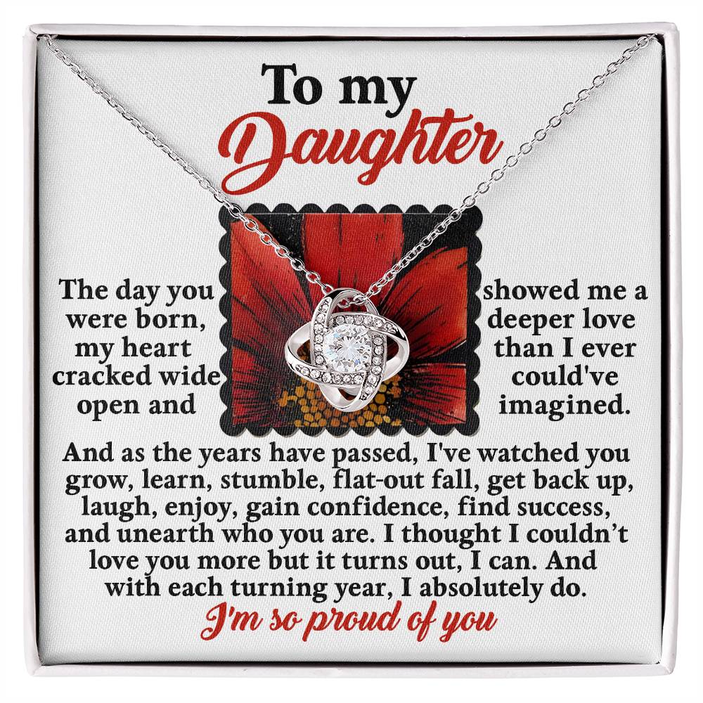 To My Daughter, The Day You Were Born, Love Knot Necklace, Gift For Daughter