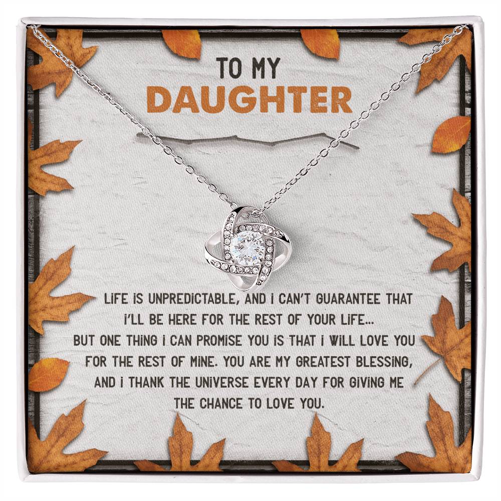 To My Daughter, You Are My Greatest Blessing, Love Knot Necklace, Gift For Daughter