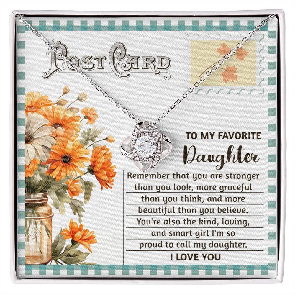 To My Daughter, Im So Proud To Call My Daughter, Love Knot Necklace, Gift For Daughter