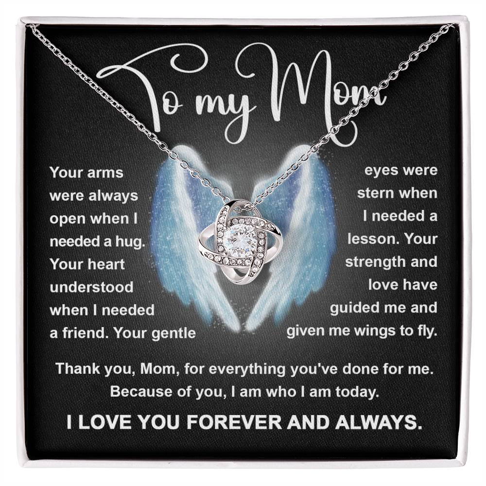 To My Mom, You Have Given Me Wings To Fly, Love Knot Necklace