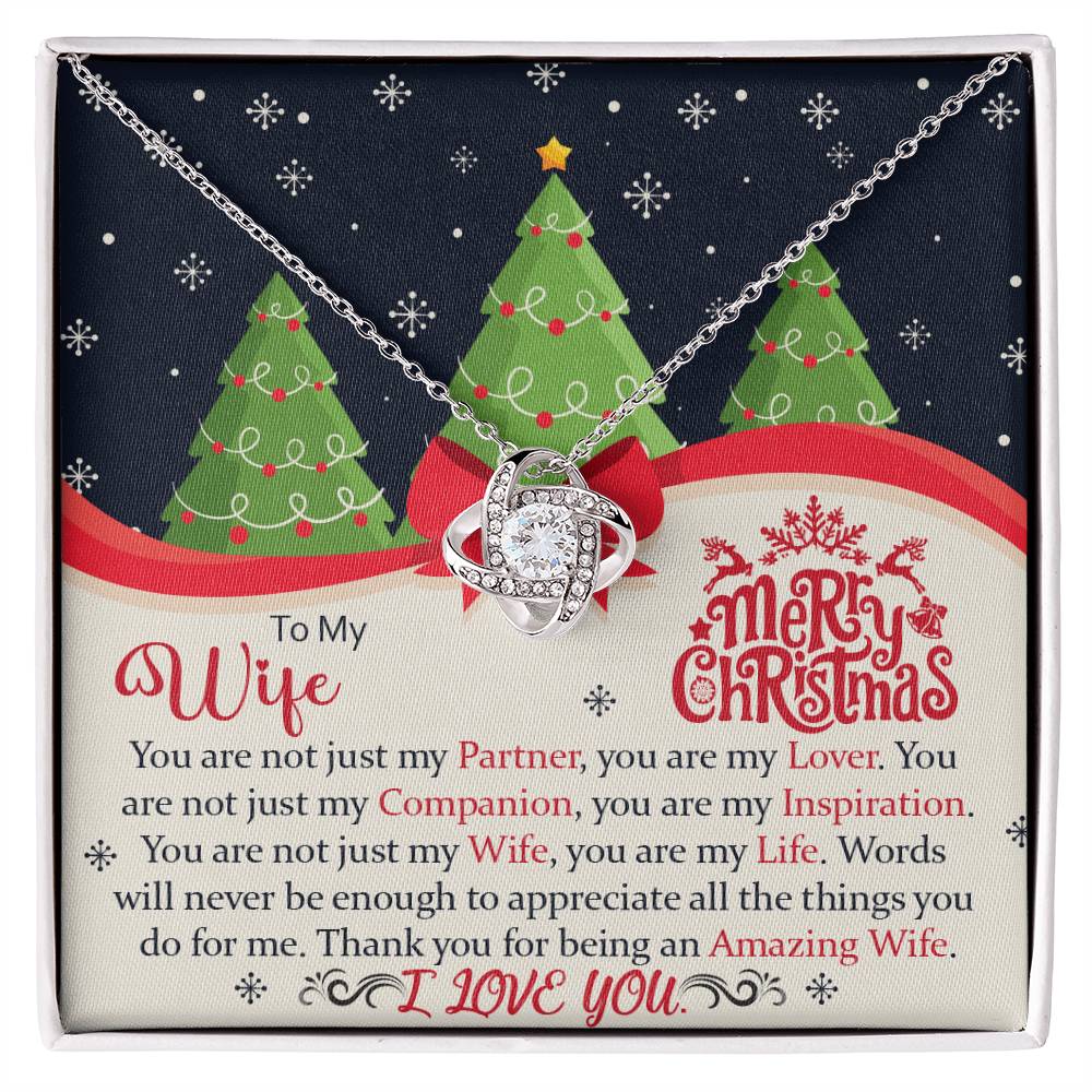 To My Wife, You Are Not Just My Partner, You Are My Lover, Merry Christmas - Love Knot Necklace