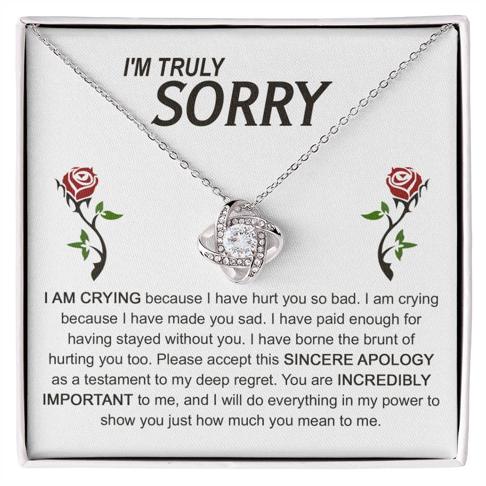 Gift For Her, Im Truly Sorry, You Are Important To Me, Love Knot Necklace