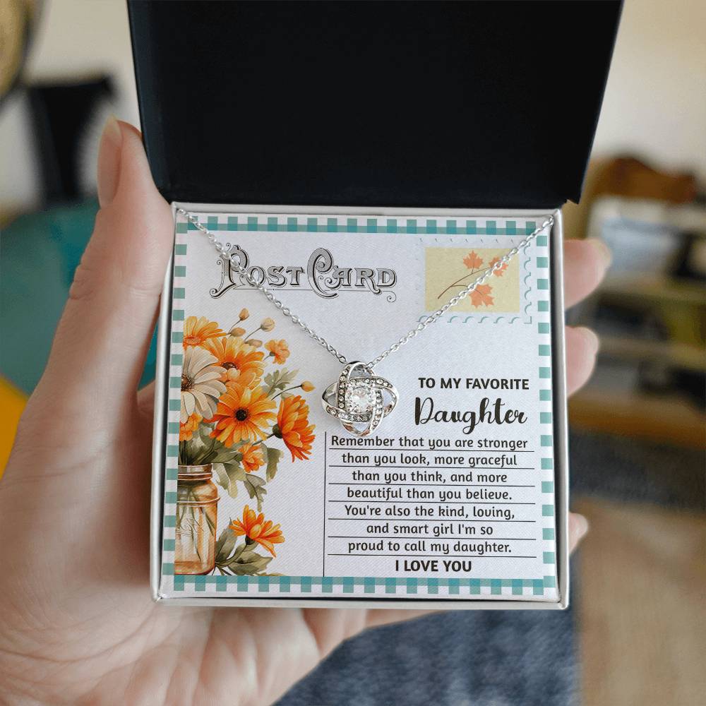 To My Daughter, Im So Proud To Call My Daughter, Love Knot Necklace, Gift For Daughter