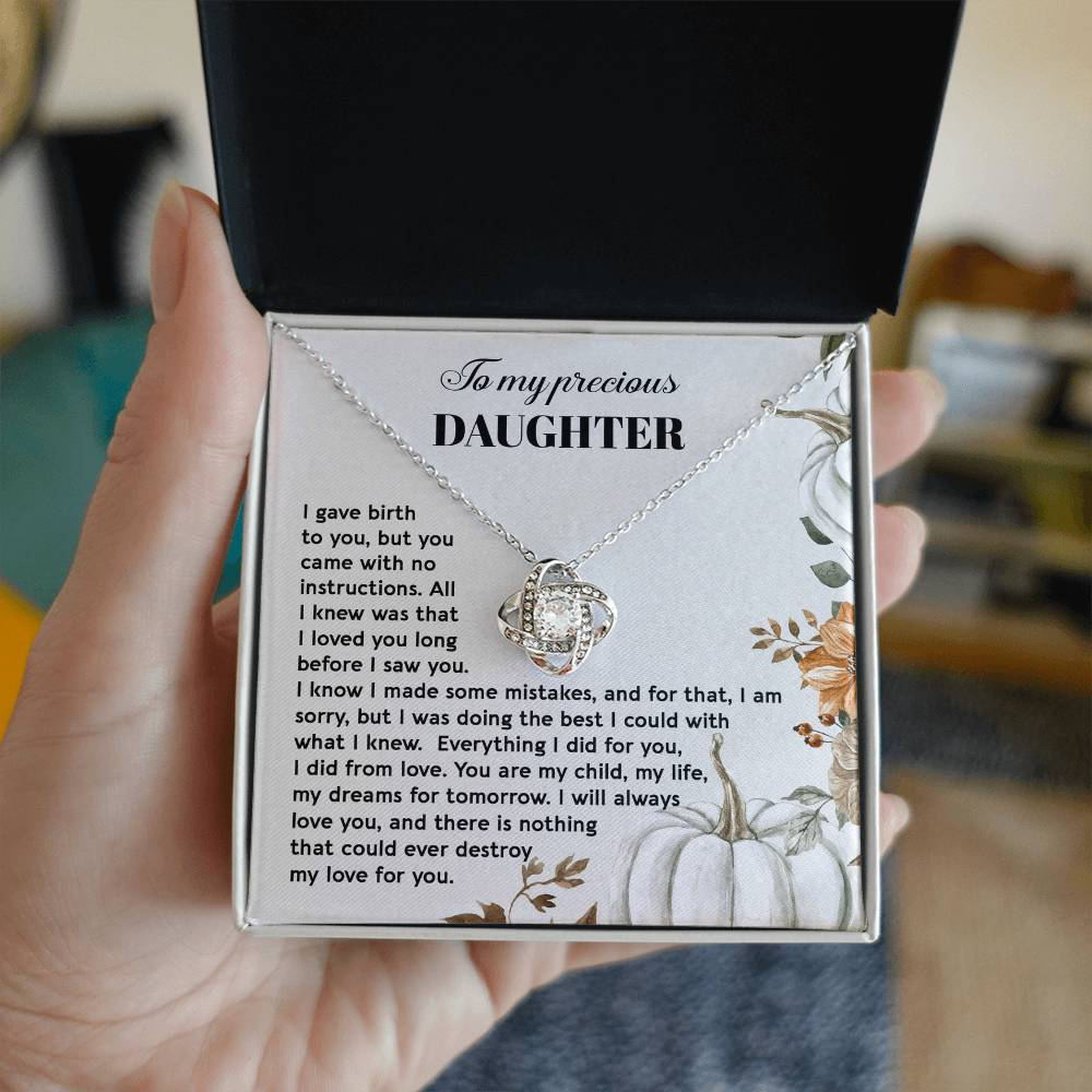 To My Daughter, Everything I Did, I Did From Love, Love Knot Necklace, Gift For Daughter