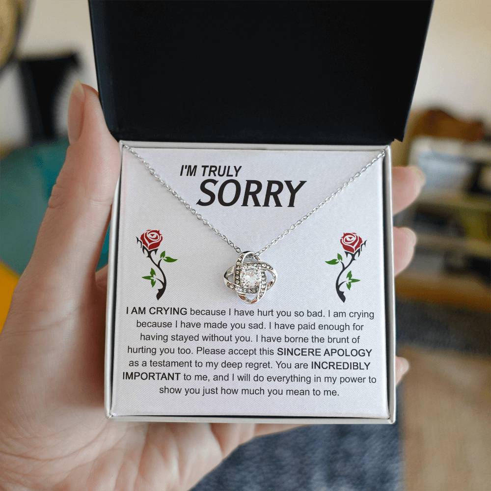 Gift For Her, Im Truly Sorry, You Are Important To Me, Love Knot Necklace