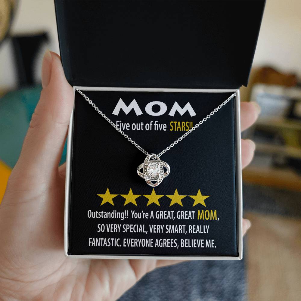 To Mom, 5 Out Of 5 Stars, Love Knot Necklace