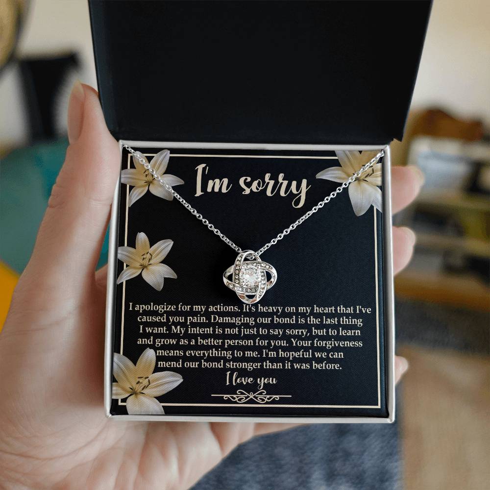 Gift For Her, Im Sorry, Your Forgiveness Means Everything To Me, Love Knot Necklace