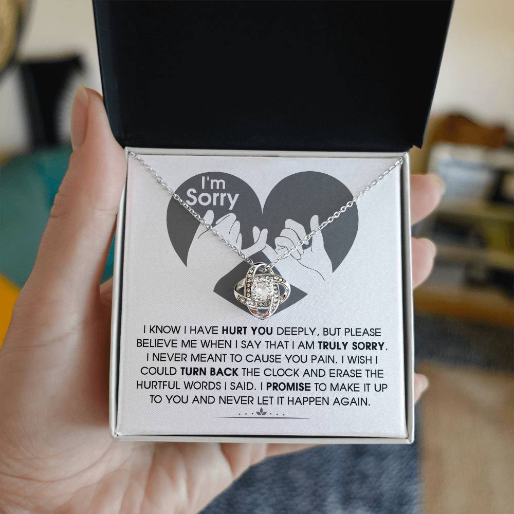 Gift For Her, Im Truly Sorry, I Promise To Make It Up To You, Love Knot Necklace