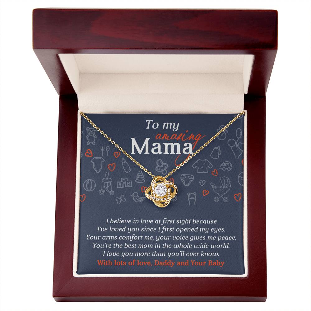 To My Amazing Mama, At First Sight, Love Knot Necklace