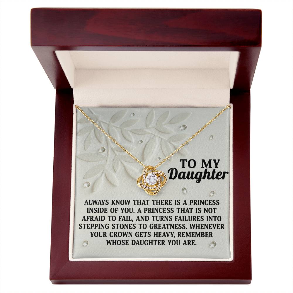 To My Daughter, Remember Whose Daughter You Are, Love Knot Necklace, Gift For Daughter