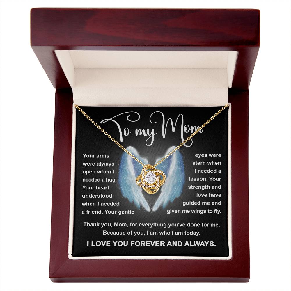 To My Mom, You Have Given Me Wings To Fly, Love Knot Necklace