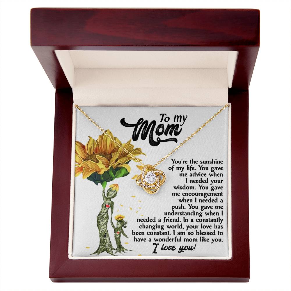 To Mom, Your The Sunshine Of My Life, Love Knot Necklace