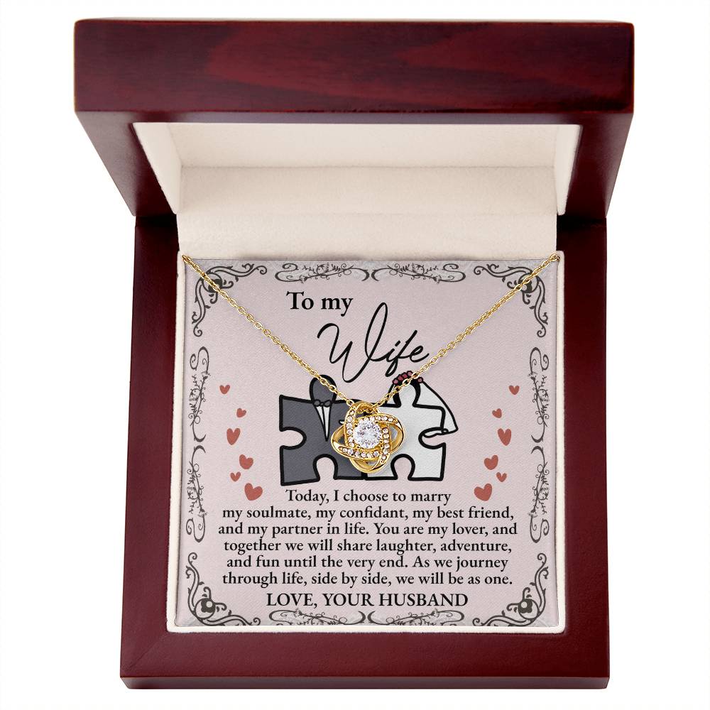 To My Wife, On Our Wedding Day, As We Journey Through Life, Love Knot Necklace