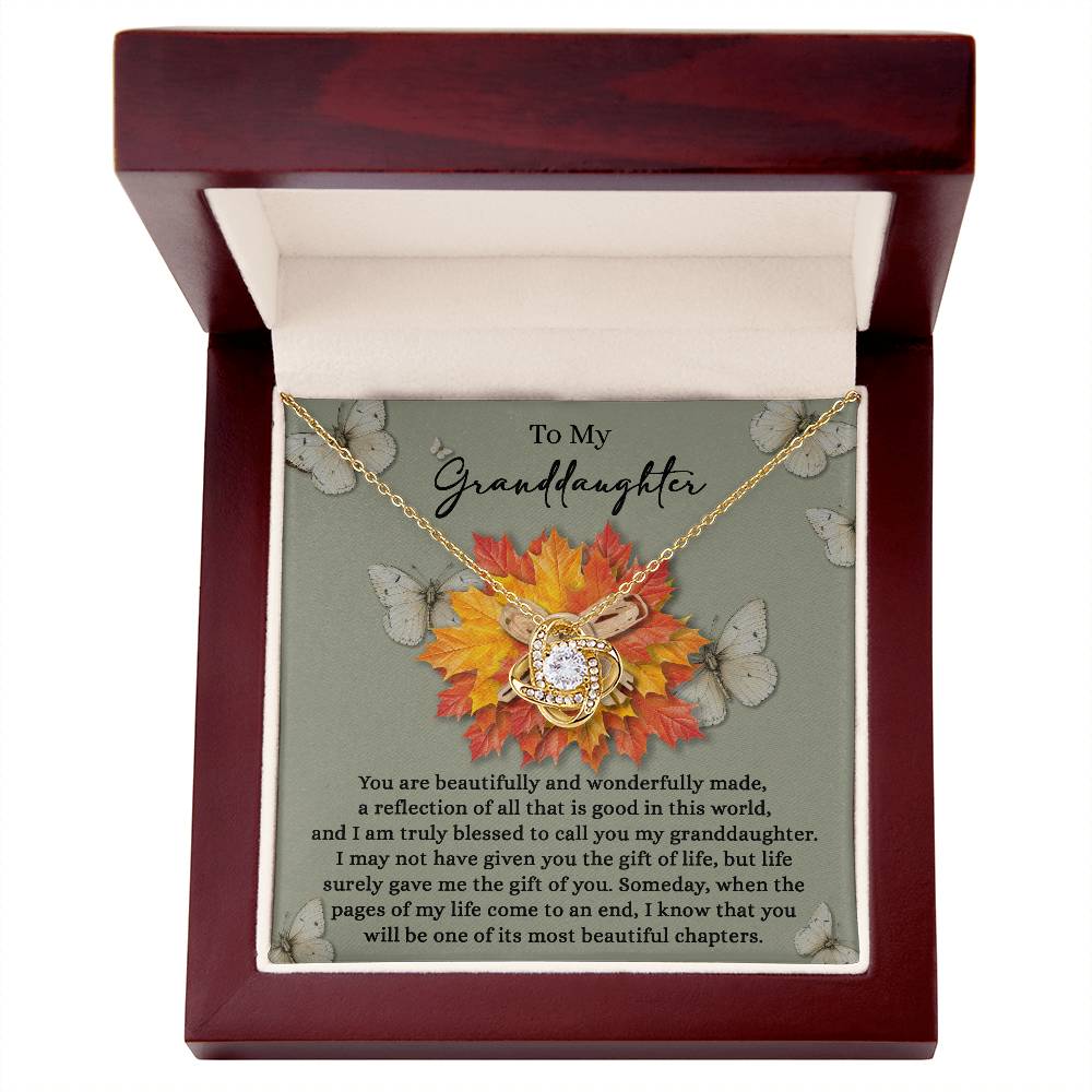 To My Granddaughter, Life Gave Me The Gift Of You, Love Knot Necklace, Gift For Granddaughter